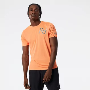 Koszulki męskie - Koszulka New Balance MT21277VO2  pomarańczowe - grafika 1