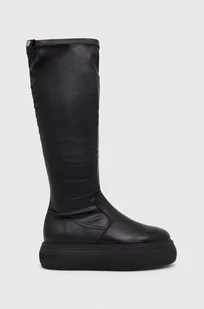 Steve Madden kozaki Heavenly damskie kolor czarny na platformie lekko ocieplone SM11002725 - Kozaki damskie - miniaturka - grafika 1