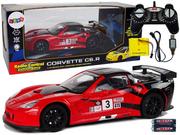Zabawki zdalnie sterowane - Import leantoys Auto Sportowe Wyścigowe R/C 1:18 Corvette C6.R Czerwony 2.4 G Światła 9727 - miniaturka - grafika 1