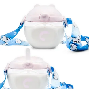 Bidon dziecięcy Baer 300ml Różowy 6M+ Tritan Słomka Smycz BPA FREE - Bidony dla dzieci - miniaturka - grafika 1