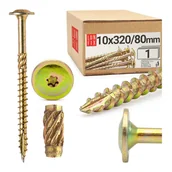 Wkręty - Wkręty ciesielskie z łbem talerzowym 10x320mm 1szt. - miniaturka - grafika 1