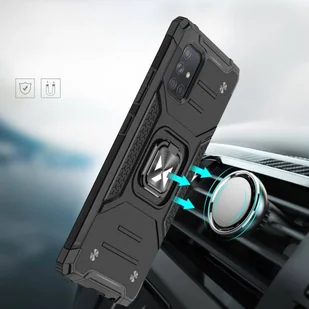 Wozinsky Ring Armor pancerne hybrydowe etui pokrowiec + magnetyczny uchwyt Samsung Galaxy A71 5G srebrny - Etui i futerały do telefonów - miniaturka - grafika 6