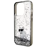Etui KARL LAGERFELD Hardcase Liquid Glitter Choupette do iPhone 14 Pro Max 6,7 cala Przezroczysty KLHCP14XLKCNSK