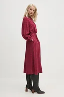 Sukienki - Pepe Jeans sukienka OMERA kolor czerwony midi rozkloszowana PL953600 - miniaturka - grafika 1