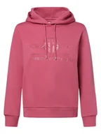 Bluzy damskie - Gant Damska bluza z kapturem Kobiety Bawełna lila jednolity, S - miniaturka - grafika 1