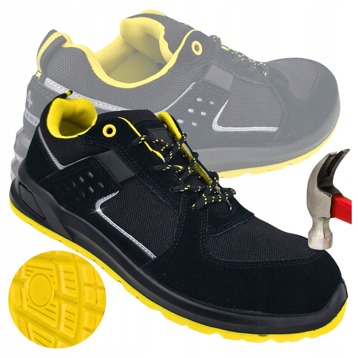 Buty robocze S1 Półbuty skórzane sportowe Oddychające zamszowe z Noskiem 39