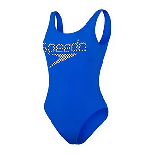 Stroje kąpielowe - Speedo Logo Deep U-Back Swimsuit Women, revlogo bondi blue/white DE 38 UK 34 2021 Stroje kąpielowe - grafika 1