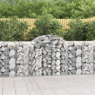 vidaXL Kosze gabionowe, 2 szt, 200x50x100/120 cm, galwanizowane żelazo - Ogrodzenia - miniaturka - grafika 1