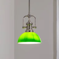 Lampy sufitowe - Żyrandol Platino, srebrny/zielony, szkło, 1-punktowa, E27 Platino Jupiter, możliwość ściemniania, chromowy / srebrny, salon / jadalnia, metal - miniaturka - grafika 1