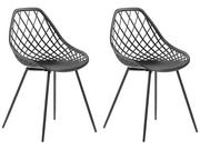Krzesła - Beliani Zestaw 2 krzeseł do jadalni czarny CANTON - miniaturka - grafika 1