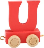 Pociągi dla dzieci - Small Foot Design Wagonik z literką U Alfabet Pociąg - miniaturka - grafika 1