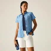 Koszule damskie - Regatta Koszula damska z krótkim rękawem Mindano VIII Niebieski, Cotton, Rozmiar: 34 - miniaturka - grafika 1