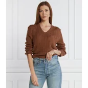 Swetry damskie - Tommy Hilfiger Wełniany sweter SOFT CABLE | Regular Fit - miniaturka - grafika 1