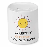 Skarbonki - SKARBONKA DLA CHŁOPAKA NAJLEPSZY POD SŁOŃCEM z Nadrukiem ze Zdjęciem - miniaturka - grafika 1
