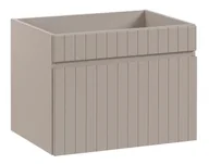 Szafki łazienkowe - Beżowa ścienna szafka na umywalkę 60 cm z lamelami - Dione 5X - miniaturka - grafika 1