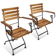 Fotele i krzesła ogrodowe - vidaXL Składane krzesła ogrodowe 2 szt. stal i lite drewno akacjowe 43735 - miniaturka - grafika 1