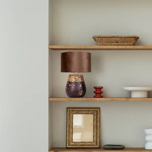 Näve Lampa stołowa Bronco, tytoń, ceramika/sztuczna skóra, wysokość 39 cm - Lampy stojące - miniaturka - grafika 1