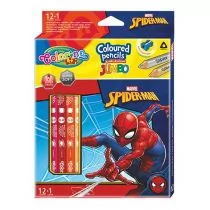 Patio Kredki ołówkowe trójkątne Jumbo Colorino Kids + temperówka Spiderman - Przybory szkolne - miniaturka - grafika 1