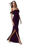 Sukienki - TRENDYOL FIOLETOWA SUKNIA MAXI Z FALBANAMI I ODKRYTYMI RAMIONAMI 34 5BA - miniaturka - grafika 1