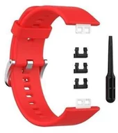 Akcesoria do smartwatchy - Opaska Pasek Bransoleta Smoothband Huawei Watch Fit Czerwona - miniaturka - grafika 1