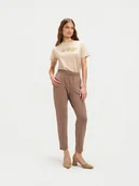 Spodnie damskie - Beżowe spodnie jogger - miniaturka - grafika 1