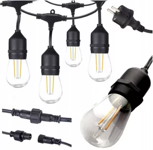 Girlanda Ogrodowa Łańcuch 10M E27 10 Żarówek Led - Lampy ogrodowe - miniaturka - grafika 1