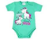 Body dla niemowląt - Body niemowlęce krótki rękaw JA I MAMUSIA KOCHAMY TATUSIA MIĘTA 56 - miniaturka - grafika 1