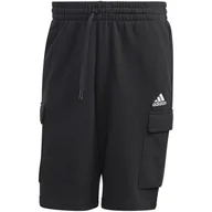 Spodenki męskie - Spodenki męskie adidas Essentials French Terry Cargo czarne HA4338 M - miniaturka - grafika 1
