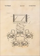 Plakaty - Patent, Konsola Gamecube sepia - plakat Wymiar do wyboru: 70x100 cm - miniaturka - grafika 1