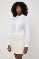 Koszule damskie - Guess koszula MONICA damska kolor biały regular z kołnierzykiem klasycznym W4GH09 WAF10 - miniaturka - grafika 1