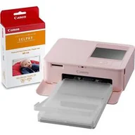 Drukarki - Drukarka do zdjęć Canon CP1500 Selphy KIT + papíry 54 ks Różowa - miniaturka - grafika 1