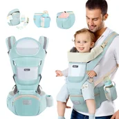 Nosidełka dla dzieci - Nosidełko Wielofunkcyjne 12W1+ Siedzisko Biodrowe Zielone - miniaturka - grafika 1