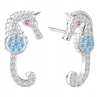 Biżuteria dla dzieci - Srebrne kolczyki dla dziewczynki sztyfty wkrętki koniki morskie srebro 925 - miniaturka - grafika 1