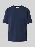Koszulki i topy damskie - T-shirt z prążkowanym okrągłym dekoltem - miniaturka - grafika 1