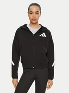 Bluzy damskie - adidas Bluza Z.N.E. JC5392 Czarny Loose Fit - miniaturka - grafika 1