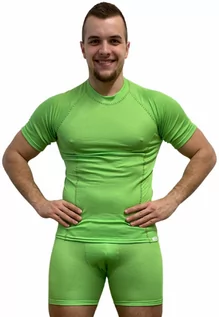 Koszulki sportowe męskie - SPORT T-shirt z krótkim rękawem - męska .L .zielony - grafika 1