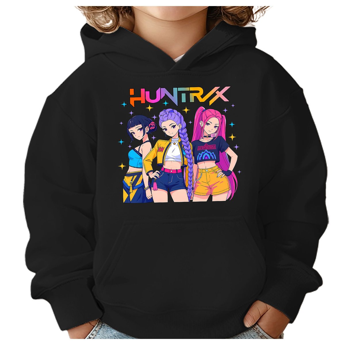 BLUZA DZIECIĘCA KPOP DEMON HUNTERS HUNTRIX 104 Z KAPTUREM BAWEŁNIANA