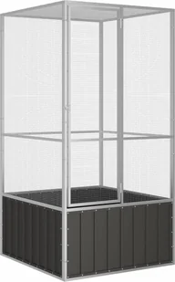 vidaXL vidaXL Woliera, antracytowa, 111x107x211,5 cm, galwanizowana stal - Klatki i wyposażenie dla ptaków - miniaturka - grafika 1