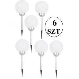 Zestaw 6 Ogrodowych Lampa Solarnych Kula Mleczna śr. 20cm 4 LED - Lampy ogrodowe - miniaturka - grafika 2