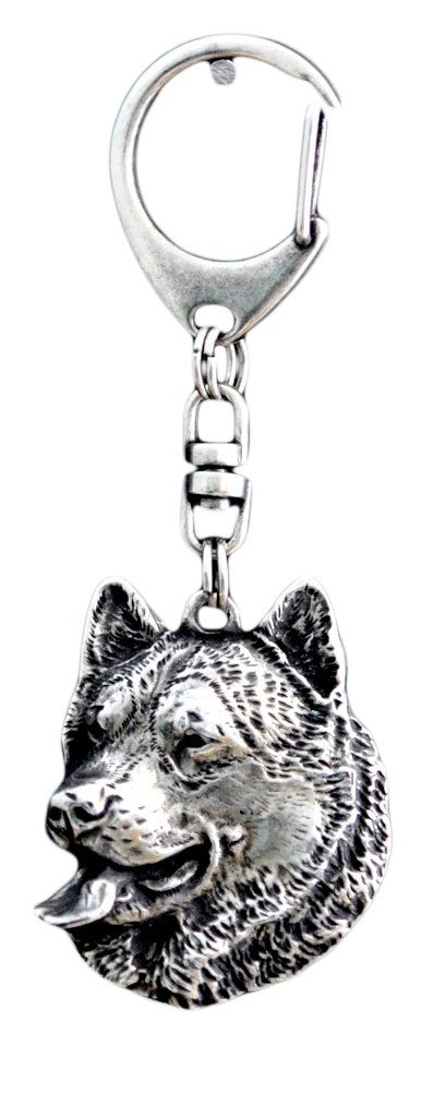 Alaskan Malamute - posrebrzany brelok do kluczy z psem, ozdoba torebki, zawieszka do plecaka marki Art-Dog
