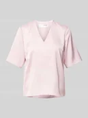 Bluzki damskie - Bluzka o kroju regular fit z dekoltem w serek model ‘LENA’ - miniaturka - grafika 1