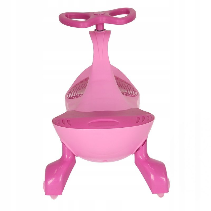 JEŹDZIK GRAWITACYJNY świecące koła LED różowy bezpieczny do 50kg