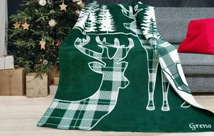 Koc bawełniany akrylowy 150X200 Winter Time biały Glamour Greno - Koce - miniaturka - grafika 1