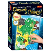 Prace ręczne dla dzieci - Obrazek z cekinów. Dinozaur Triceratops - miniaturka - grafika 1