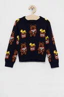 Swetry damskie - Guess Sweter dziecięcy kolor granatowy ciepły - miniaturka - grafika 1