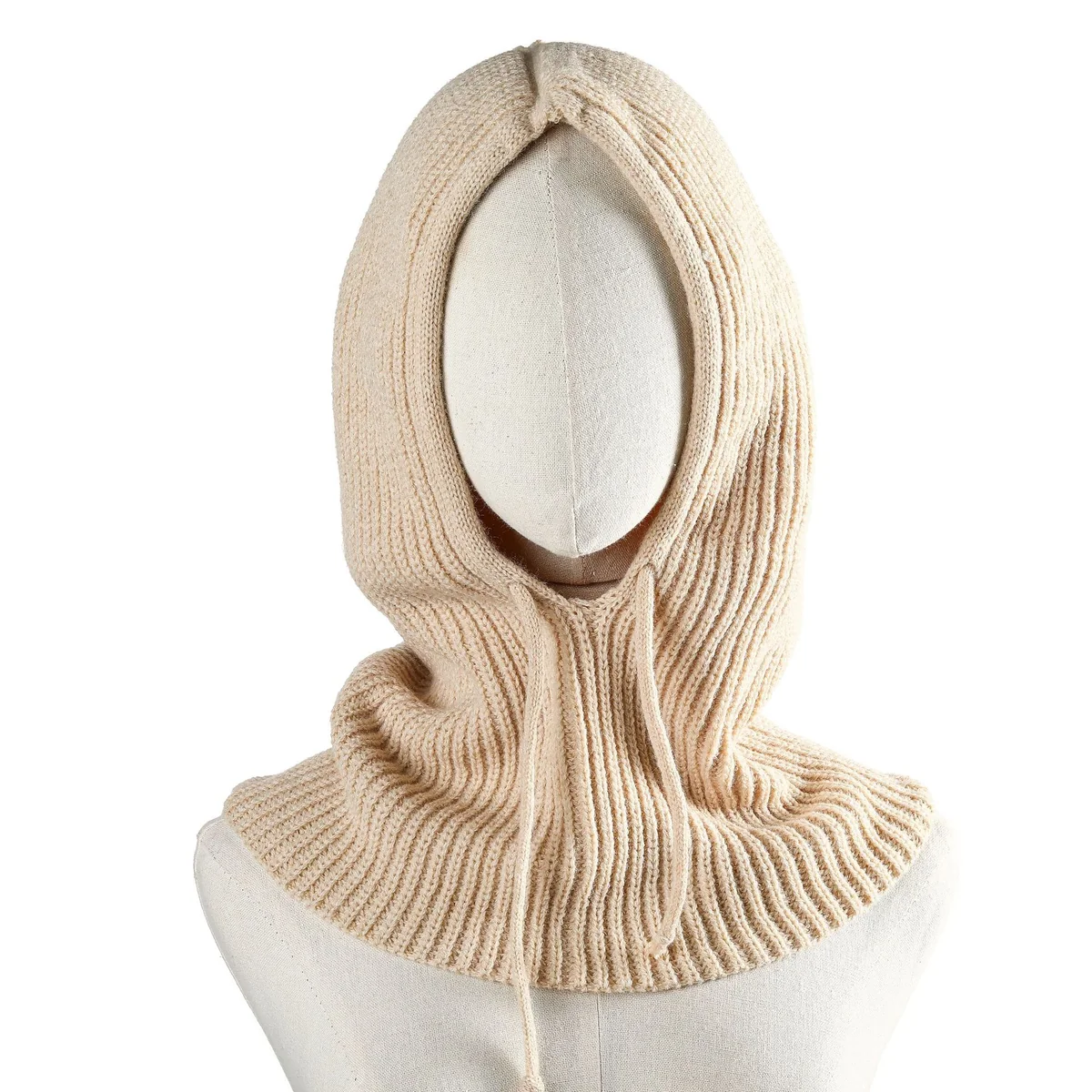 beżowa KOMINIARKA komin KAPTUR modna BALACLAVA czapka damska STYLOWA