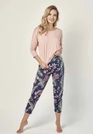 Piżamy damskie - Różowo-granatowa piżama dasmka marki Taro - miniaturka - grafika 1