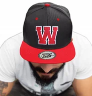 Czapki i chusty sportowe męskie - CZAPKA PROSTY DASZEK AMERICAN TWILL LITERA W HAFT - miniaturka - grafika 1