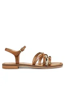 Sandały damskie - Geox Sandały D Maddalusiac D55YMD 01JQS C5006 Brązowy - miniaturka - grafika 1