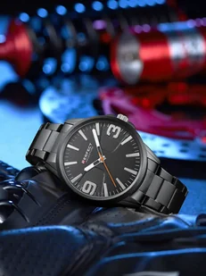 Zegarek Czarny zegarek męski bransoleta duży solidny Perfect M114 - Zegarki męskie - miniaturka - grafika 4